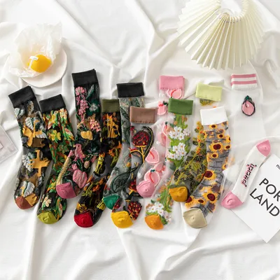 All-Match Trend In Tube Card Silk Women's Socks