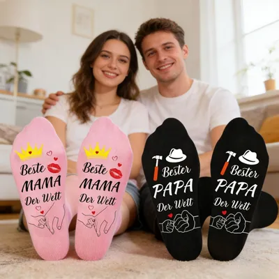 2 Pairs Of “Best Mom And Dad” Socks, Pink Socks For Mom And Black Socks For Dad, Cozy Parent Socks In A Set, Soft, Warm And Comfortable Matching Socks For Mother’s Day And Father’s Day