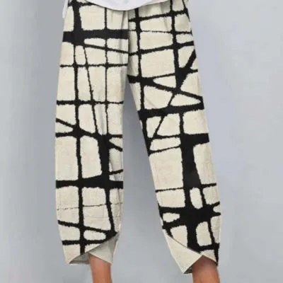 3D-printed Casual Pants Loose And Comfortable Straight-leg Pants
