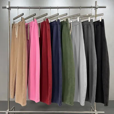 New Trendy Brand Brushed Washed Long Pants
