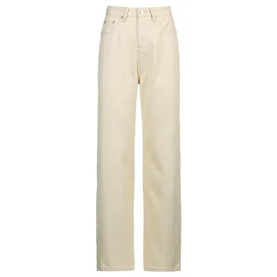 Amazon Women's Solid Color Low-rise Straight-leg Jeans