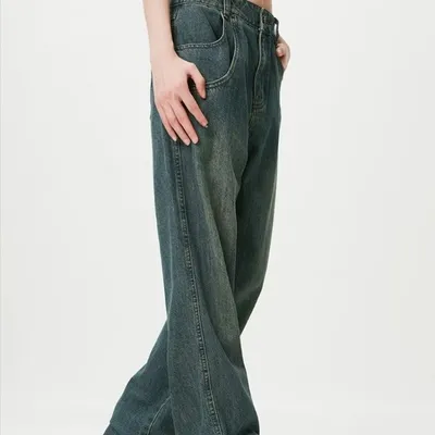 American High Street Casual Jeans Loose Nostalgia Blue Fashion Brand Retro Ladies