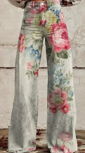 3D Digital Printed Women's Imitation Jeans