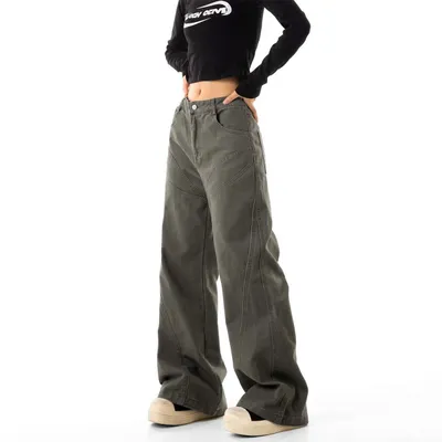 American Cotton Overalls Retro High Street Straight