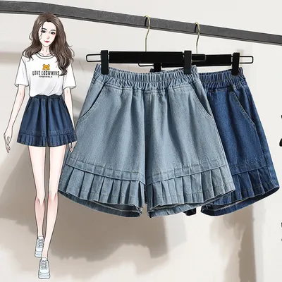 All-matching Casual Wide-leg Half Pants Female Plus Size