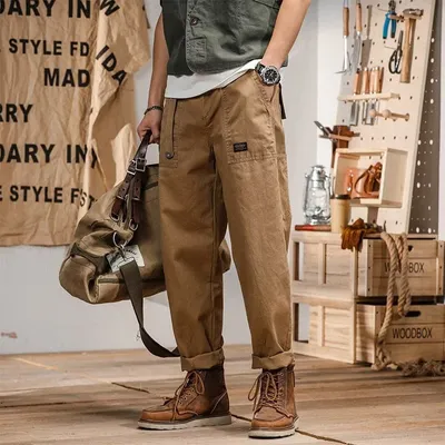 American-style Retro Loose Straight-leg Plus-size Casual Pants