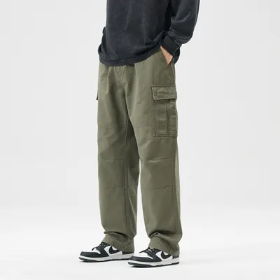 Mens Relaxed-fit Straight-leg Casual Trousers