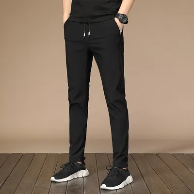 Summer New Ice Silk Casual Pants Men