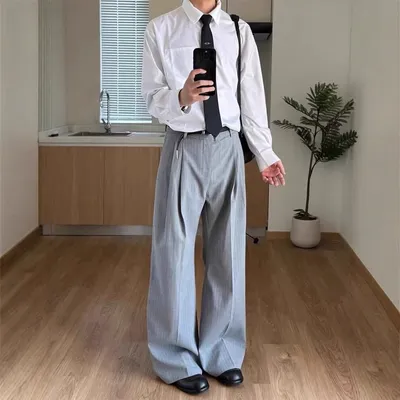 A-line Wide-leg Casual Pants With A Three-dimensional Cut