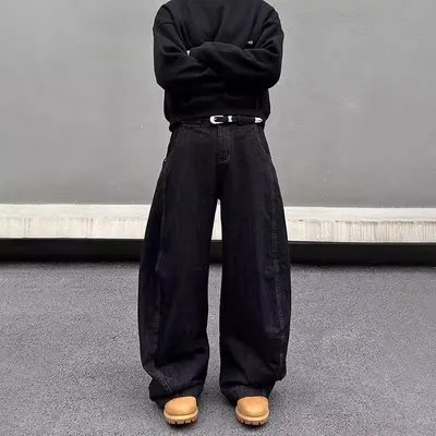 Mens American-style Vintage Wide-leg Bootcut Jeans