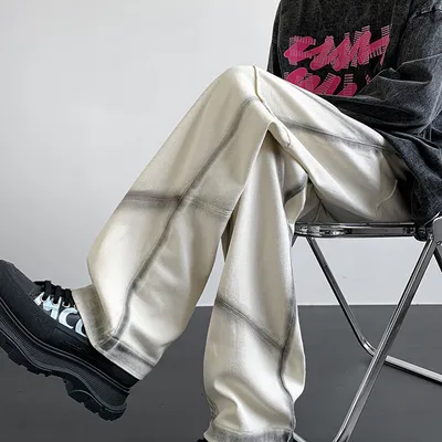 American High Street Open Line Tie-dyed Jeans Light Luxury Minority Fried Street Fashion Brand Summer