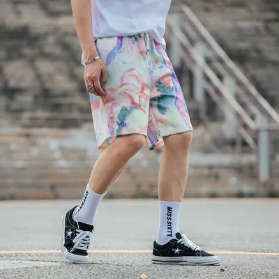 3D oil painting printed harem pants