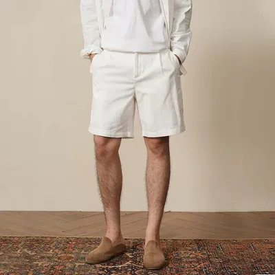 Cotton Blend Versatile Mens Relaxed-fit High-end Pants