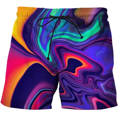 3D Digital Printing Color Youth Beach Pants New Ordinary Swimming Trunks