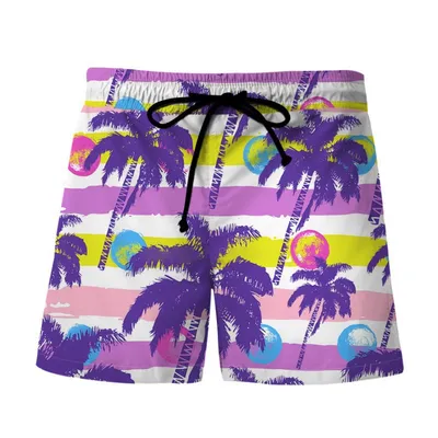 3D Digital Printing Shorts Men's Hawaiian Wind Beach Pants