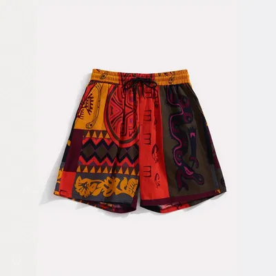 3D Digital-print Trendy Shorts Made Of Polyester