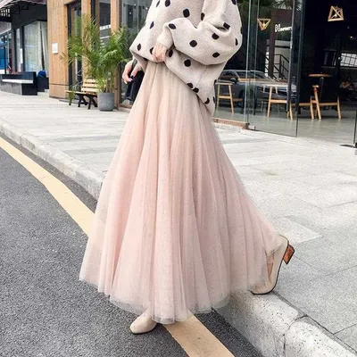 3-layer Tulle Skirt Women's Tulle Large Swing Student Skirt