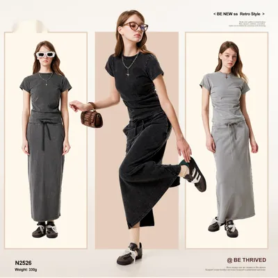 American A- Line High Waist Cover Slimming And Straight Loose Skirt Women