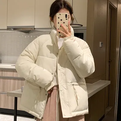 Stylish Thickened Stand-collar Coat For Petite Students