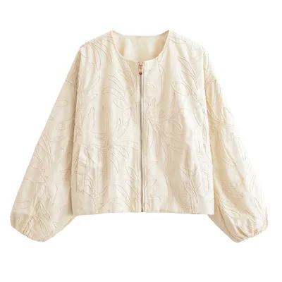 A Minimalist Embroidered Jacket, Accented With Thick Rope Detailing