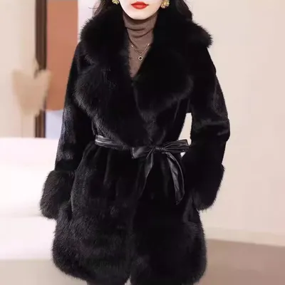 Faux Mink Fur Coat Faux Fox Fur Simple And Stylish