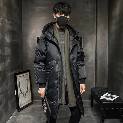 Austin Letter Patches Long Style Padded Coat