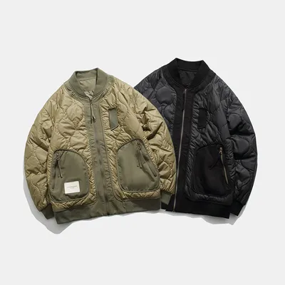 Autumn And Winter Baseball Collar Gourd-pattern Cotton Jacket Men's Flight Jacket