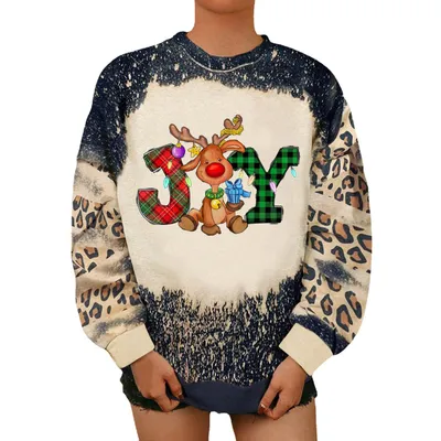 2 Autumn And Winter New Christmas 3D Digital Printed Round Neck Brushed Hoody