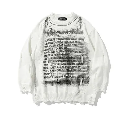 Autumn Youth Hedging Hole High Street Sweater Loose Men And Women