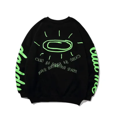 Spring New Japanese Harajuku Graffiti Sweater Men's Couple All-Match Loose Round Neck Top