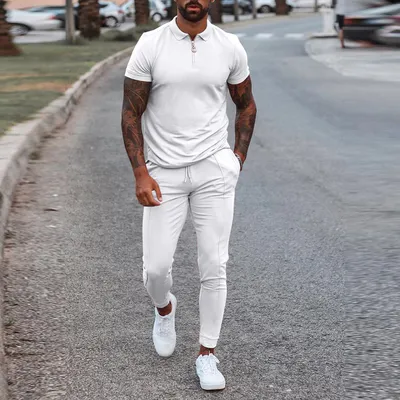  Summer Cross-Border Foreign Trade Short-Sleeved Trousers Two-Piece Leisure Youth Suit Sports Suit Two-Piece Suit