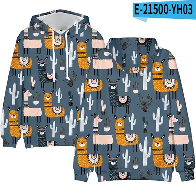 3D Digital Color Printing Peripheral Hooded Sweater Trend