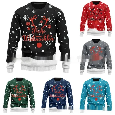 3D Digital Printed Round Neck Pullover Sweater
