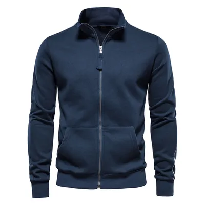 All-matching Men's Sports Contrast Color Casual Cardigan