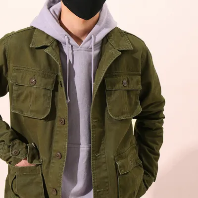American Retro Multi-pocket Workwear Coat For Men