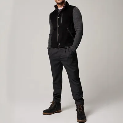 Autumn And Winter Fur Integrated Single-breasted Pocket Turn-down Collar Coat