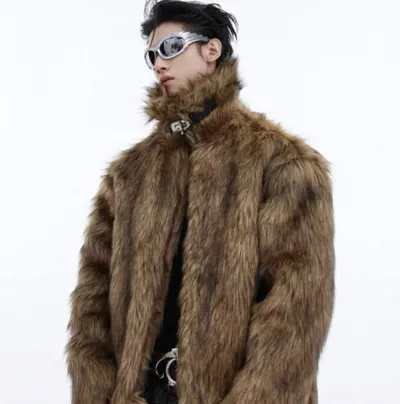 Autumn And Winter Faux Fur Coat For Men