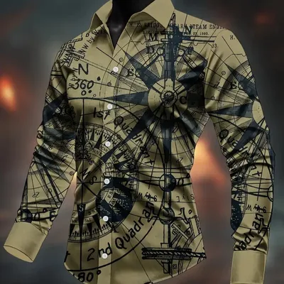 3D-printed Slim-fit Mens Long-sleeve Shirt