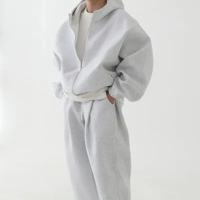 Autumn Double-Zipper Lazy-Style Hoodie Set