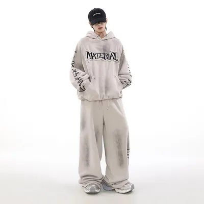 American Vintage Distressed Graffiti Hoodie