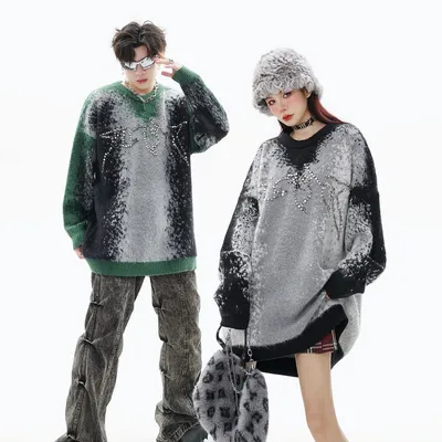 American Street Hip Hop Couple Knitwear
