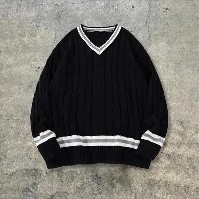 American Collegiate Style V-neck Sweater