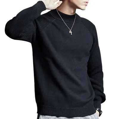 All-match Knitted Sweater Solid Color Sweater