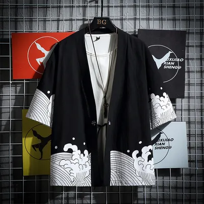  Summer New Products Casual Loose Cotton Linen Robe Hanfu Large Size Men's Japanese Hot-selling Cardigan Trend