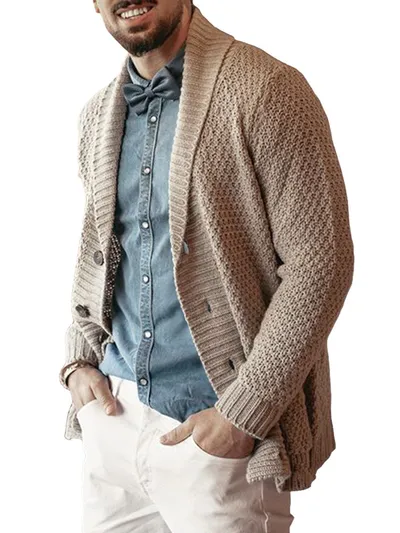  European And American New Men's Solid Color Lapel