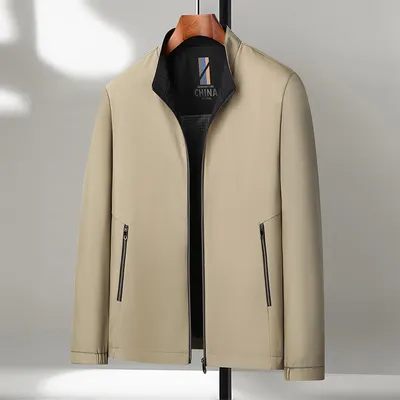 Administrative Leisure Business Spring And Autumn Men Stand-up Collar Jacket