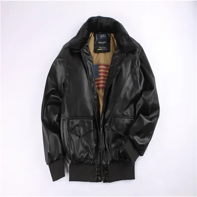 American Air Force Fur Integrated Male And Female Pilots Fur Collar Coat