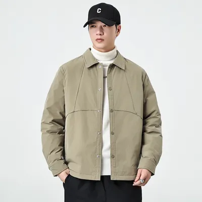 New Autumnwinter Mens Lapel Coatsimple And Warm