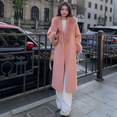 Womens Fallwinter Mid-length Blazer Wool Trench Coat