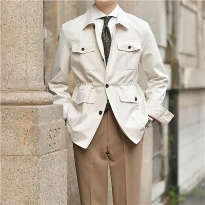 Casual Workwear Jacket Pu Handsome Lapel Retro Easy Matching Coat